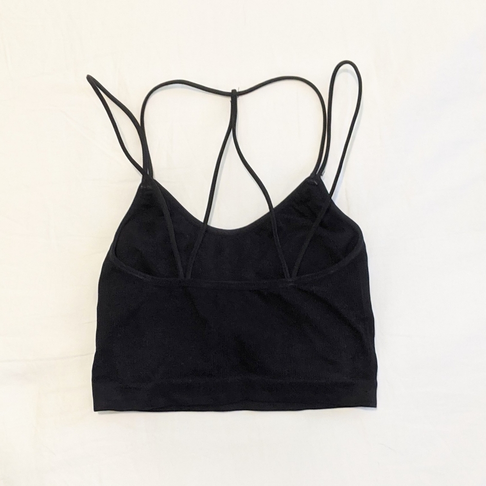 Strappy ribbed longline bralette